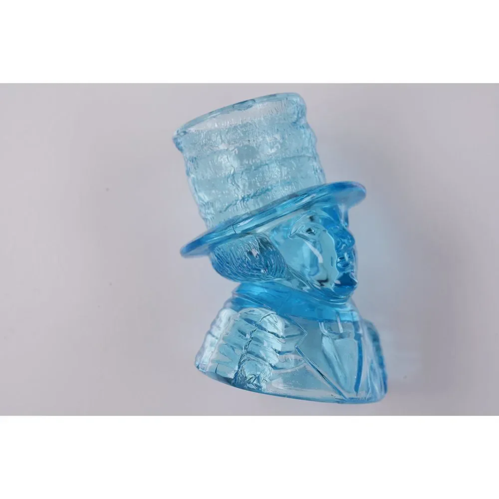Rare c1890 EAPG Figural toothpick Man with top hat in blue